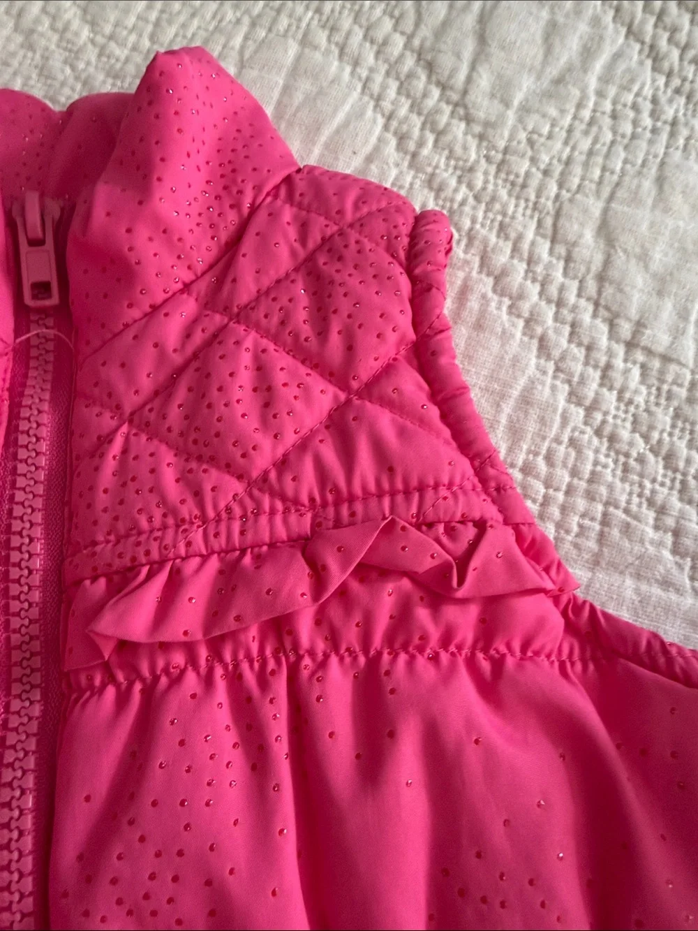 The Children’s Place Pink Quilted Puffer Vest + Heart Print Infinity Scarf 4T